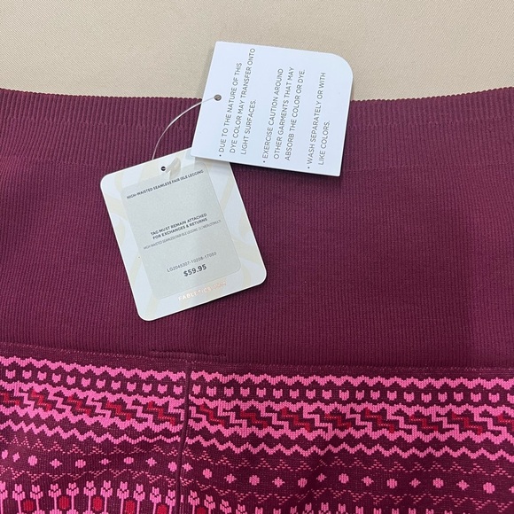 Fabletics Fair Isle Holly Seamless Long Sleeve Top High Waist Legging LARGE NWT - Picture 5 of 14